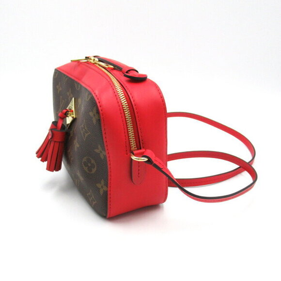Louis Vuitton Saintonge Shoulder Bag Canvas Monogram Brown Red - Picture 3 of 10